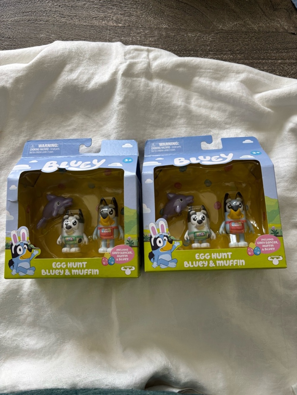 Bluey Egg Hunt Bluey & Muffin Figure Pack (2 Available) - Yellow/Blue/Green